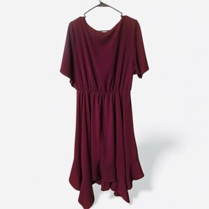 Chic Wine High Low Dress